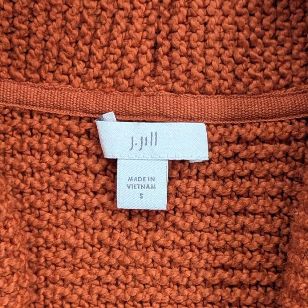 J. Jill Textured Long Knit Open Vest Small Terracotta - Picture 4 of 9